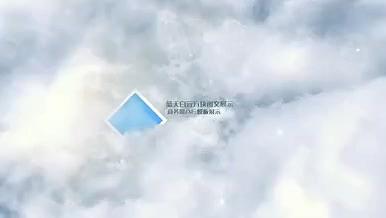 天空白云中漂浮着的方形图片展示AE模板视频的预览图